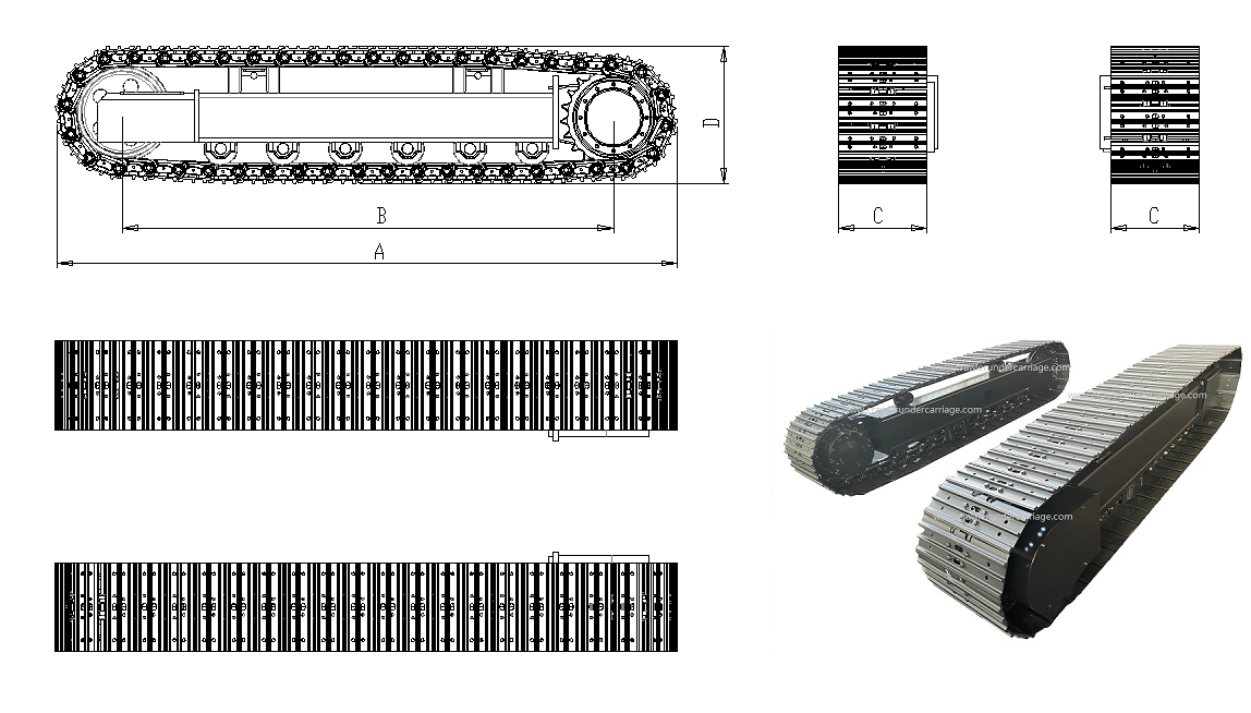 steel track undercarriage for drilling rig crusher crane