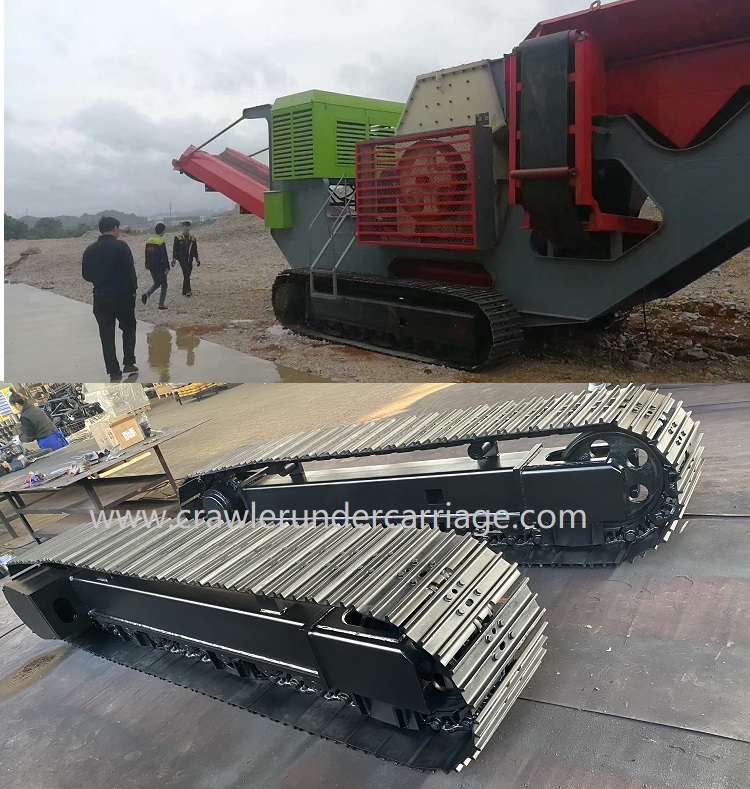 Mobile crusher steel track undercarriage